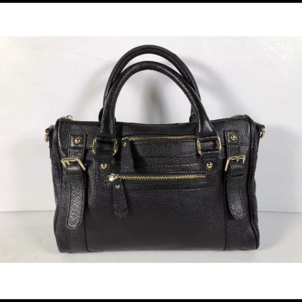 ♟Erica Anenberg large Black Leather Double Handle Handbag-MINT